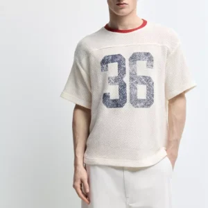 Oversize textured printed T-shirt