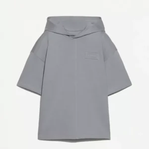 Heavy jersey hooded short sleeve T-shirt
