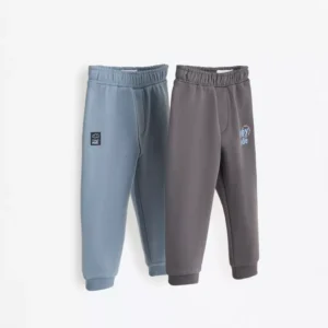 Pack of 2 contrast plush trousers