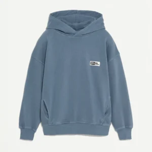 Washed-effect hooded sweatshirt