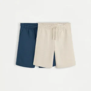 Pack of 2 fleece Bermuda shorts