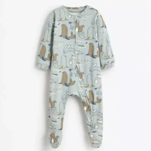 Full printed ribbed sleepsuit