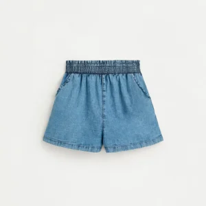 Denim shorts with elasticated waist