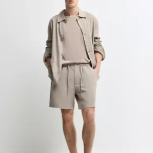 100% linen Lefties Edition Bermuda shorts