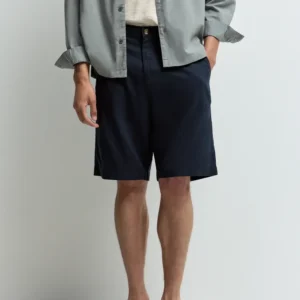Cotton-linen chino Bermuda shorts